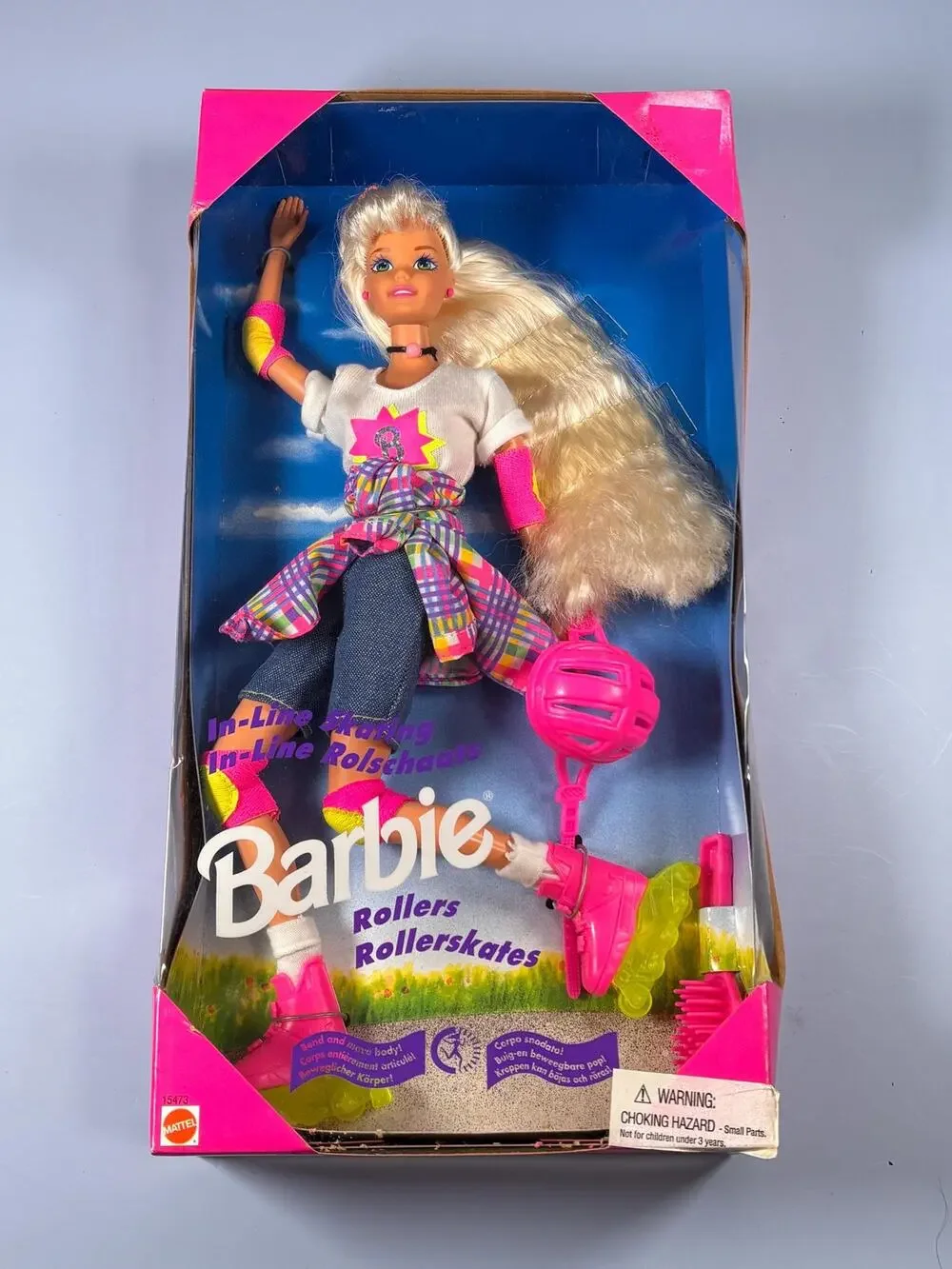Rare In-Line Skating Barbie Doll with Rollerskates 1995 Mattel 15473 New